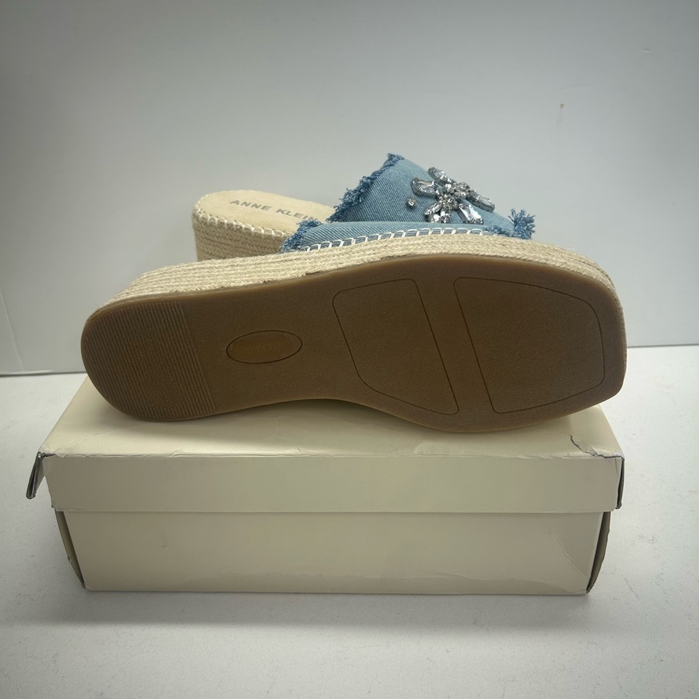 Anne Klein Crystal Espadrille Sandals Size 12 - Picture 3 of 4
